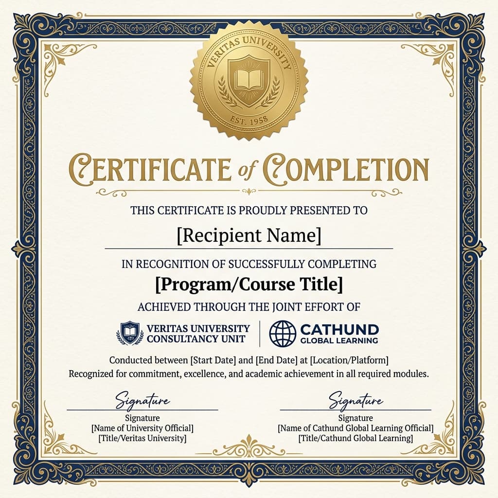 Sample Veritas University Consultancy Unit certificate